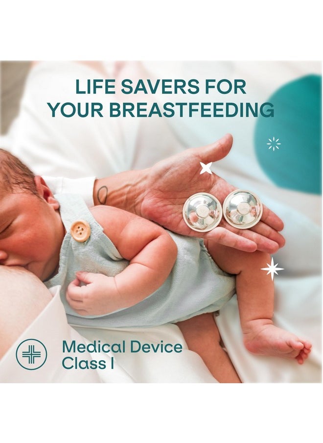 Koala Babycare - Koala Babycare The Original Nursing Cups 999 Silver - Nipple Shields for Nursing Newborn - Breastfeeding Essentials Protect and Soothe Cracked Nipples - Maxi Size - Image 1