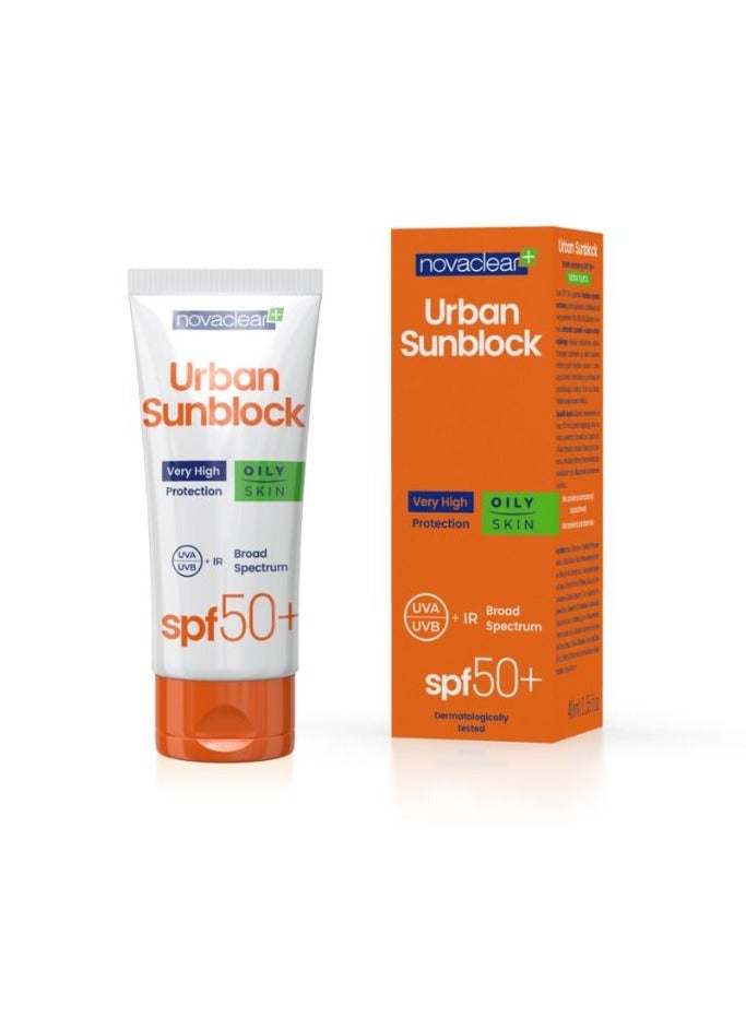 نوفاكلير أوربان صن بلوك (SPF 50+) للبشرة الدهنية 40 مل 1+1