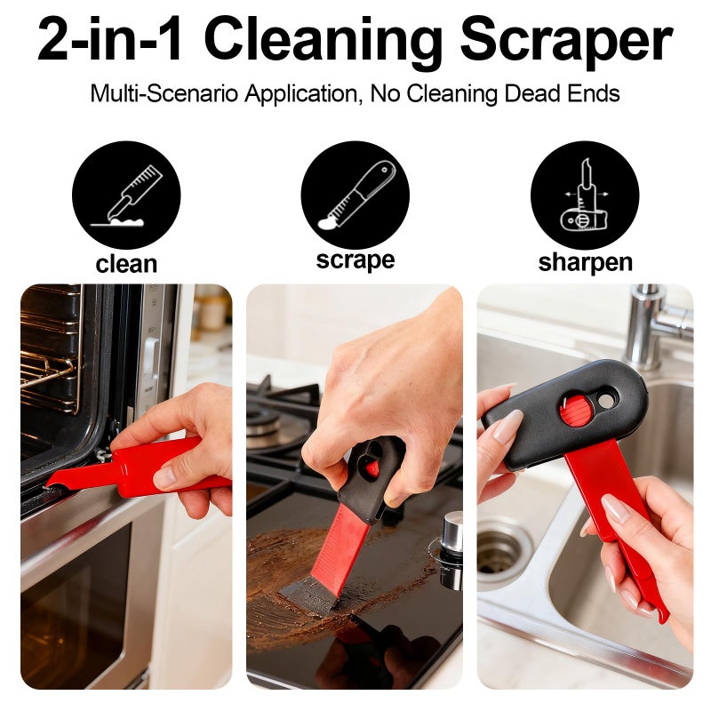 Zsiey Kitchen Deep Cleaning Tool Kit, 2-Cut Cleaner with Dual Colors - Colored Handle for Stove/Grout/Desktop Crimps, Perfect for Kitchen and Home deep Cleaning - Image 2