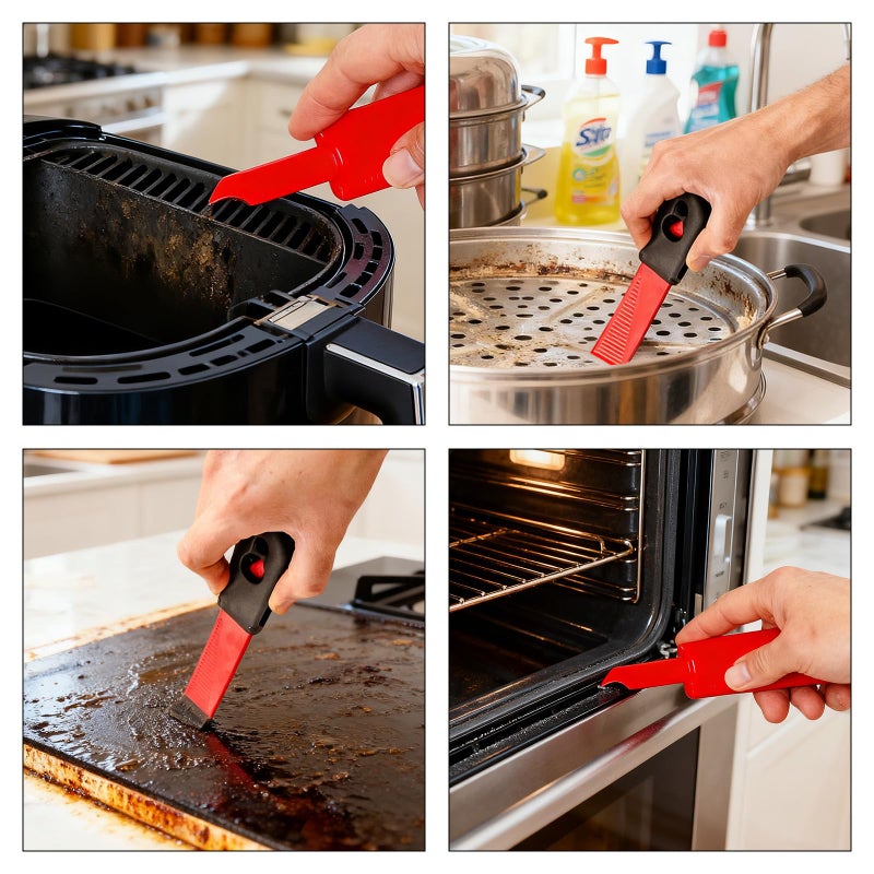 Zsiey Kitchen Deep Cleaning Tool Kit, 2-Cut Cleaner with Dual Colors - Colored Handle for Stove/Grout/Desktop Crimps, Perfect for Kitchen and Home deep Cleaning - Image 5