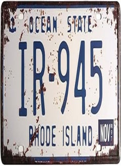 ERLOOD ERLOOD Rhode Island IR-945 Ocean State, United States,Retro Vintage Auto License Plate Tin Sign Embossed Tag Size Home Pub Bar Decor 6 X 12 