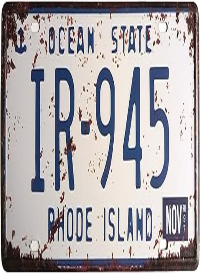 ERLOOD ERLOOD Rhode Island IR-945 Ocean State, United States,Retro Vintage Auto License Plate Tin Sign Embossed Tag Size Home Pub Bar Decor 6 X 12 