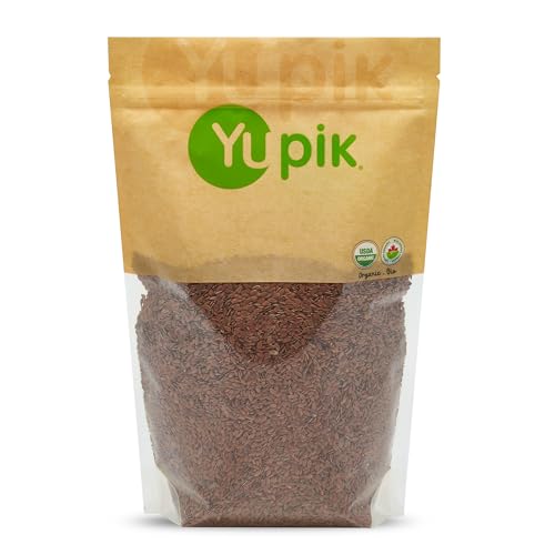 Yupik Organic Brown Flax Seeds, 2.2 lb (35.3 oz), Gluten-Free, Non-GMO, Kosher, Vegan, Raw Seeds, Rich in Omega-3, Excellent Source of Fiber, Plant-Based Protein, Ideal for Baking & Topping - Image 1