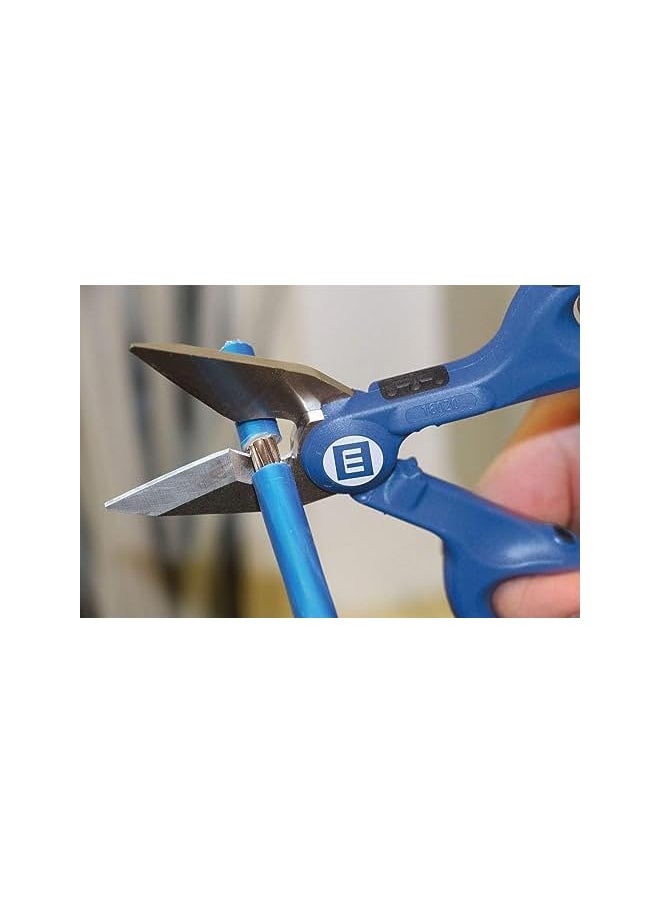 Weicon WEICON Cable Scissors No. 35 | Electricians' Shears with Stripping Function | Cutting - Stripping - Crimping | Including Protective Sheath, Blue/Red, one Size, 52000035  - Image 4