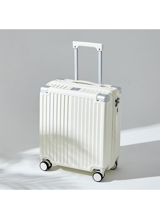 Soo Luggage, Dry And Wet Separation, Small Travel Suitcase, Carry-on Luggage, 18-inch Password Lock Suitcase, Trolley Case, Short-distance Luggage, White - Image 1