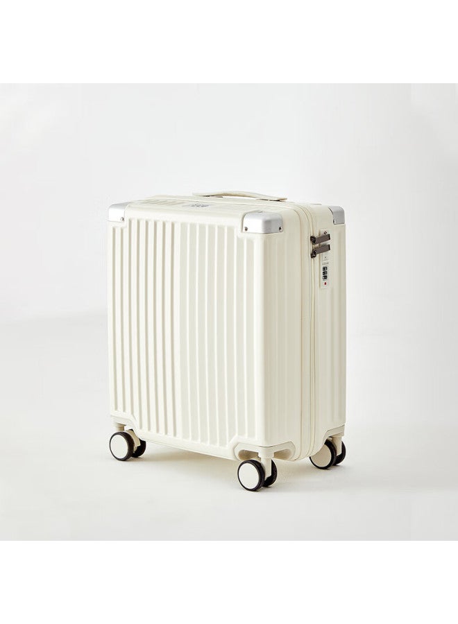 Soo Luggage, Dry And Wet Separation, Small Travel Suitcase, Carry-on Luggage, 18-inch Password Lock Suitcase, Trolley Case, Short-distance Luggage, White - Image 2