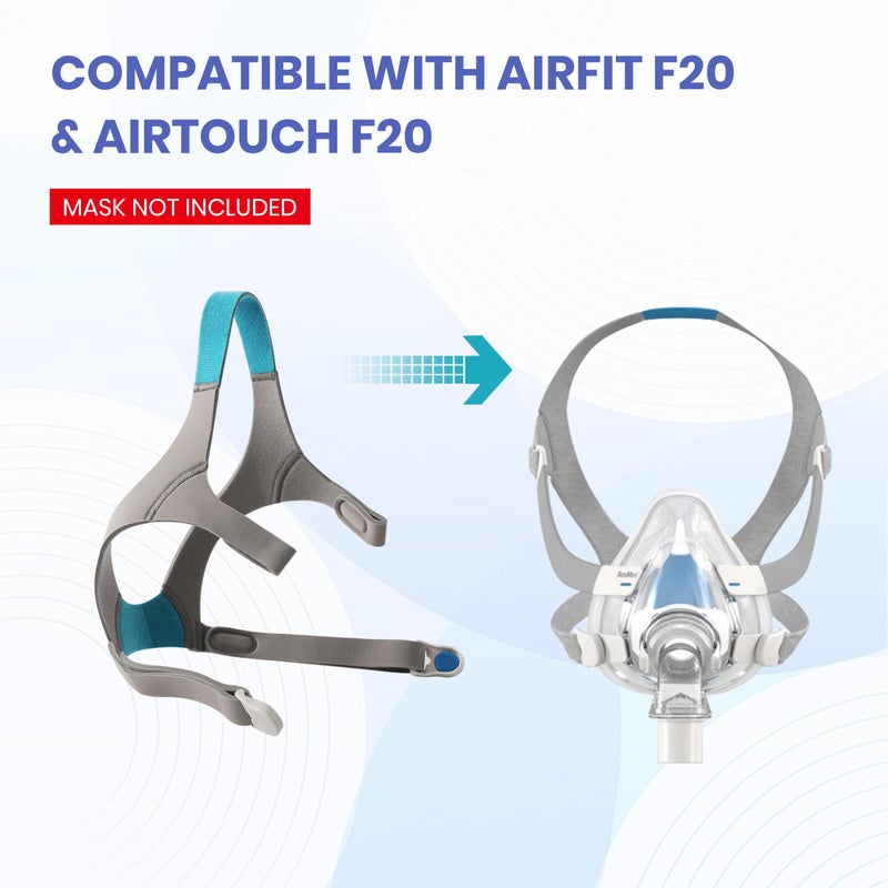 TrustKare 3 Pack F20 Large Size Replacement Headgear Straps Compatible with AirFit/AirTouch F20, Supplies Straps Magnetic Clips Included - Image 2
