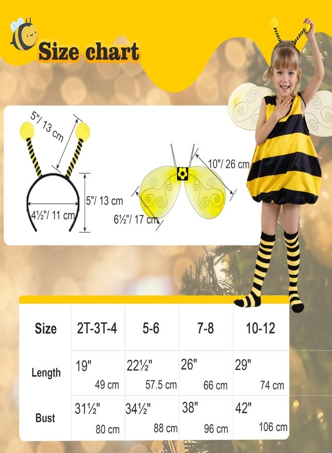 Fairycece Toddler Bumblebee Costume 2T Girl 3T 4T 5T Matching Outfit Toddler 4-6 6-8 10-12 kids - Image 5