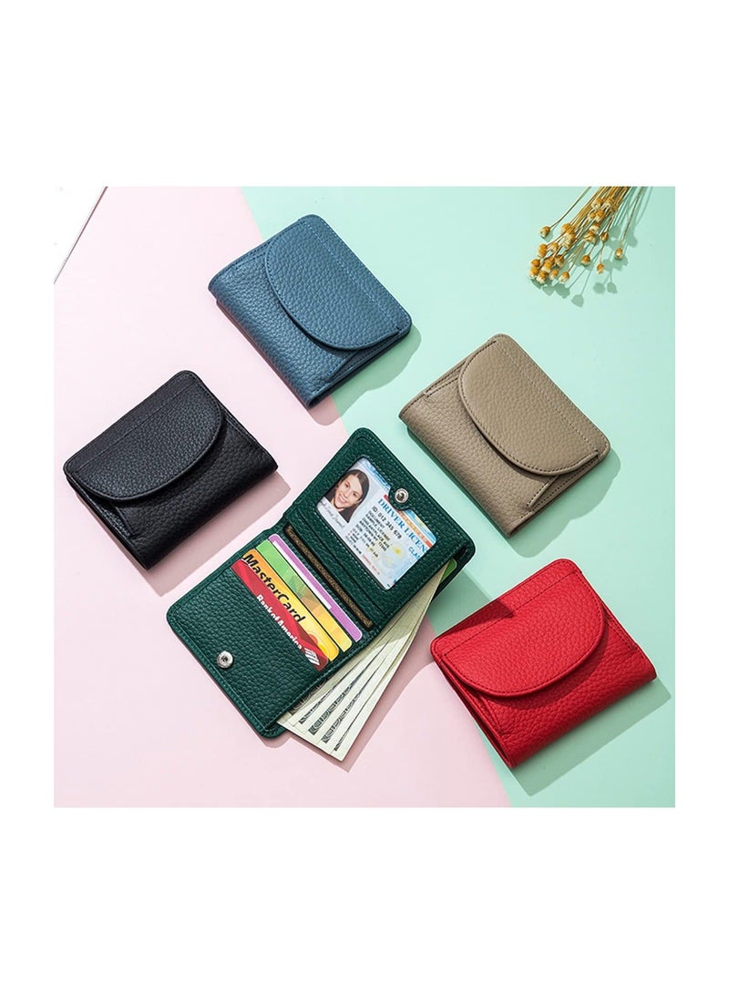 Y&D Small Leather Purse for Women, Mini Wallet with RFID Protection and Coin Tray, Compact Card Holder Organizer, Blue  - Image 5