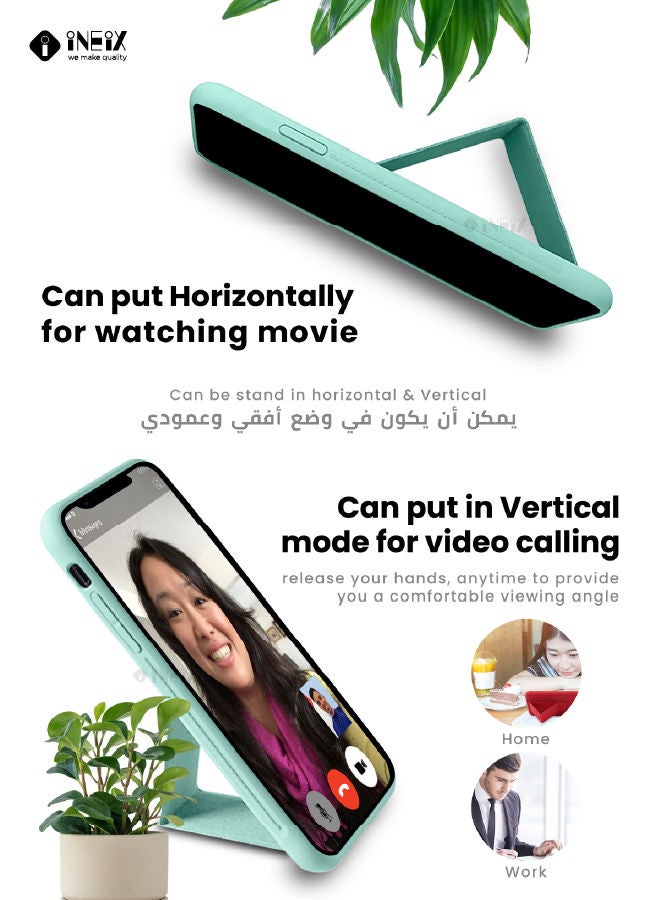 إينيكس جراب حماية 3 في 1 مغناطيسي ذو مسند للهاتف وسوار لأصابع اليد لهاتف  أبل آيفون 14 برو نعناعي - Image 5