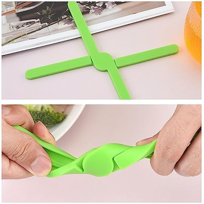 ريحني 4 قطع من الحصائر المقاومة للحرارة القابلة للطي باللون الأسود، واقيات الأواني القابلة للطي، واقيات الأواني لأسطح عمل المطبخ، واقيات الأواني المقاومة للحرارة لطاولة المطبخ - Image 4