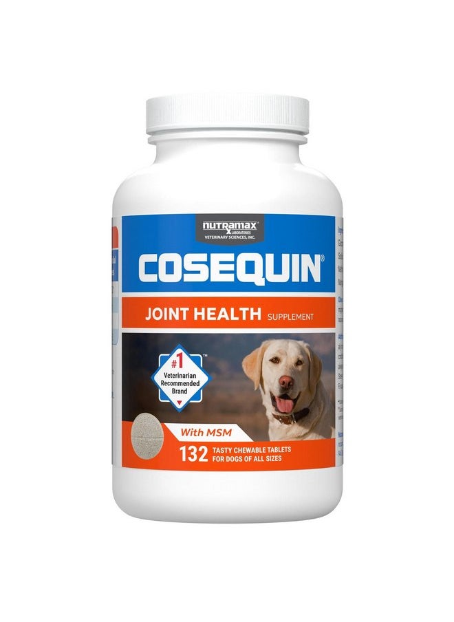 COSEQUIN - Nutramax Laboratories Cosequin Maximum Strength Joint Health Supplement for Dogs - With Glucosamine, Chondroitin, and MSM, 132 Chewable Tablets - Image 1