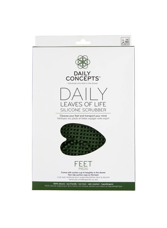 Daily Concepts Leaves of Life Feet Silicone Scrubber - Include Suction Cups on The Bottom of The Scrubber That Stick to Your Shower Floor for a Perfectly-Sized to Clean and Exfoliate Your Feet - Image 4