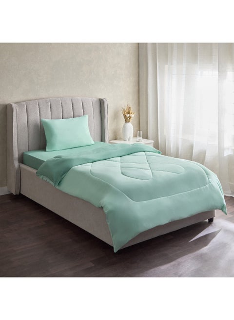Derby 2-Piece Twin Reversible Microfibre Comforter Set 220 x 160 cm