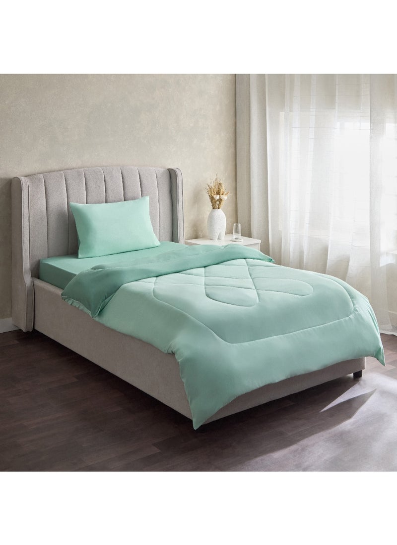 Home Box Derby 2-Piece Twin Reversible Microfibre Comforter Set 220 x 160 cm  - Image 1