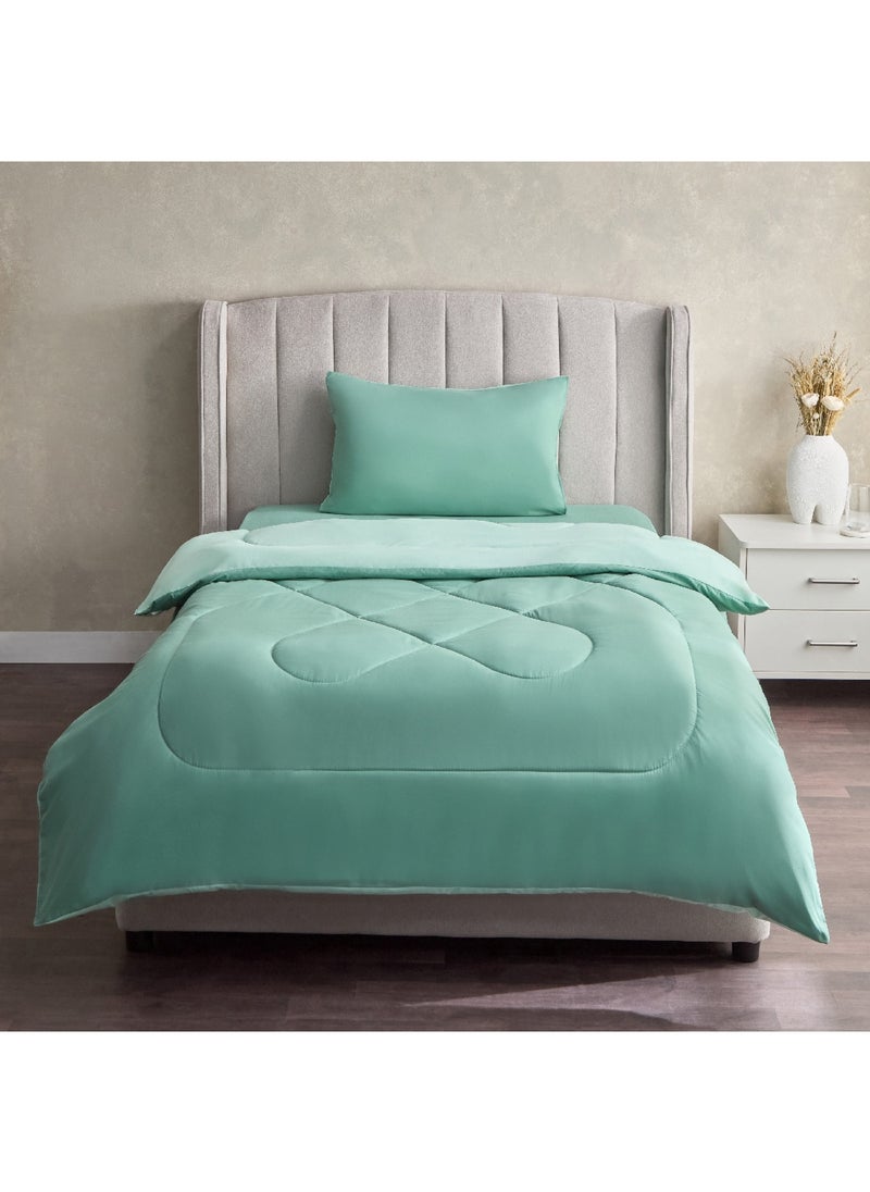 Home Box Derby 2-Piece Twin Reversible Microfibre Comforter Set 220 x 160 cm  - Image 4
