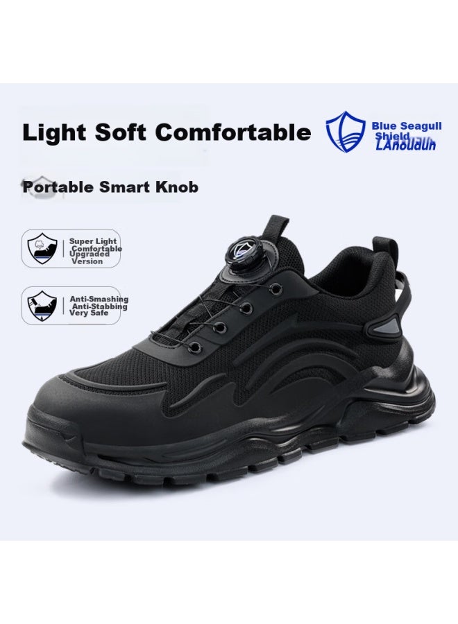 Blue Gull Shield Blue Seagull Shield Labor Protection Shoes Men Lightweight Breathable Anti-Smashing Steel Toe Anti-Stab Safety Soft Bottom Work Site Functional Shoes D211N 45 - Image 4