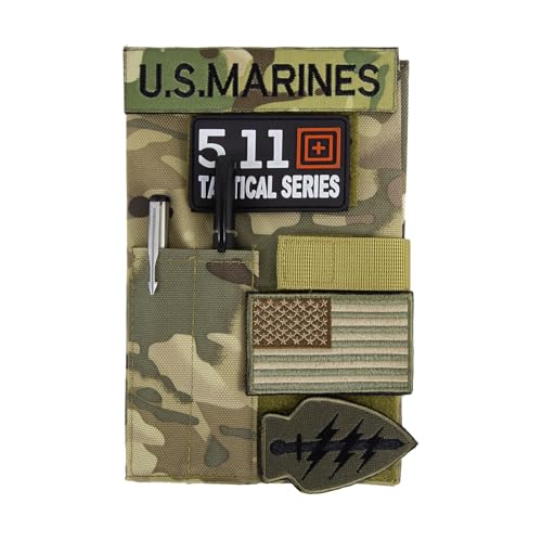 Baizoy OCP Military Book Cover, Tactical Notebook Cover for 5.5”X 8” Journal Notebook Cover, OCP Green Book Cover, Field Notes Ring Binder (Green, 5.5”X 8”) - Image 2