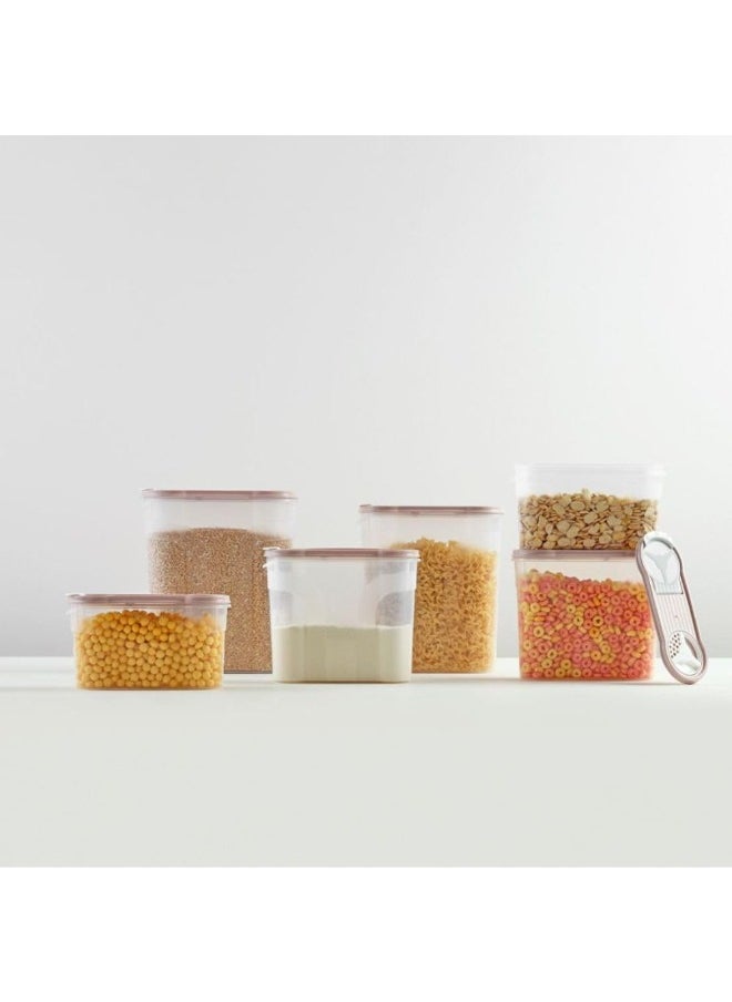 Generic Dunya Container Set For Spices ,Plastic Bpa Free With Open Lid ,Can Storage Strong Wet ,Dry Food, Beans , Rice , Pasta , Flour , Powder And Cereals (1400/2150/2900) Ml -Pink  - Image 3