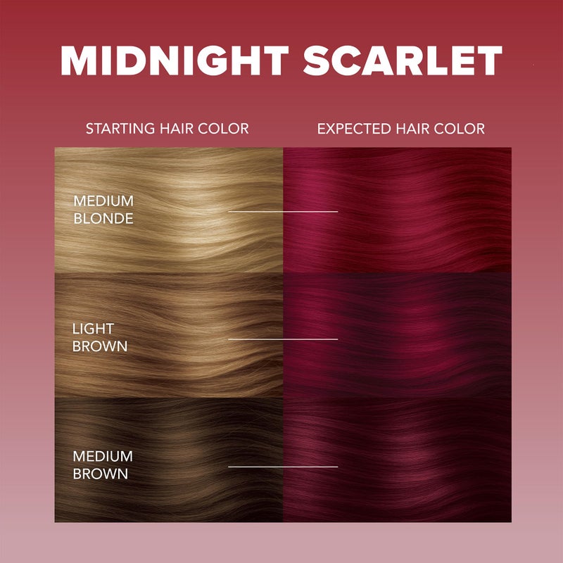 Splat Midnight Scarlet Semi Permanent Hair Dye Kit, 1 Application, Includes Deep Reconstructor Conditioner, Lasts 30 Washes, No Bleach Required, Vegan & Cruelty Free Hair Color - Image 3