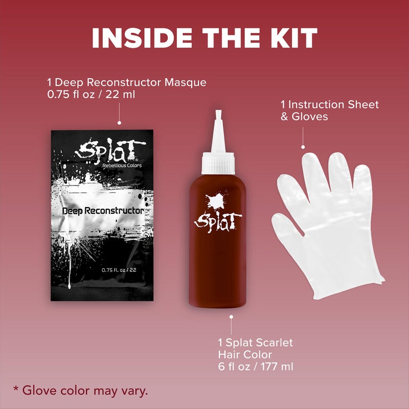 Splat Midnight Scarlet Semi Permanent Hair Dye Kit, 1 Application, Includes Deep Reconstructor Conditioner, Lasts 30 Washes, No Bleach Required, Vegan & Cruelty Free Hair Color - Image 4
