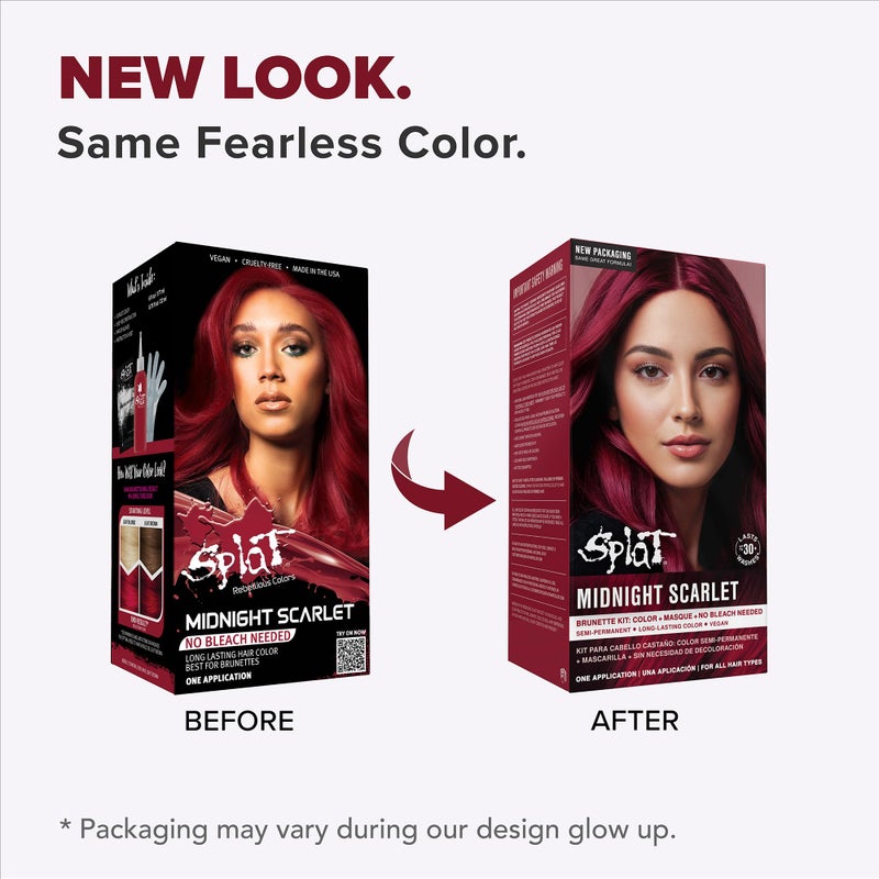 Splat Midnight Scarlet Semi Permanent Hair Dye Kit, 1 Application, Includes Deep Reconstructor Conditioner, Lasts 30 Washes, No Bleach Required, Vegan & Cruelty Free Hair Color - Image 2