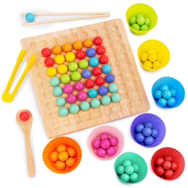 Colorful Children Puzzle Game Wooden Logic Game Smart Game Educational Toy Gift for Boys and Girls Strategy Game for Concentration Training Fun - Image 1