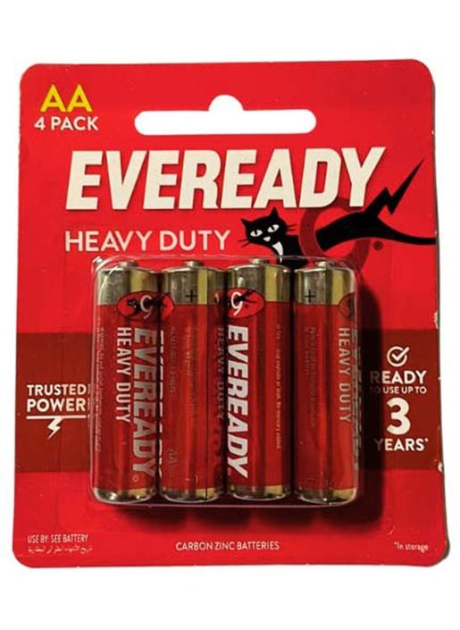 Eveready بطارية AA من إيفر ردية ثقيلة المدى سلسلة حمراء 1015Bp4 (عبوة من 4) - Image 1