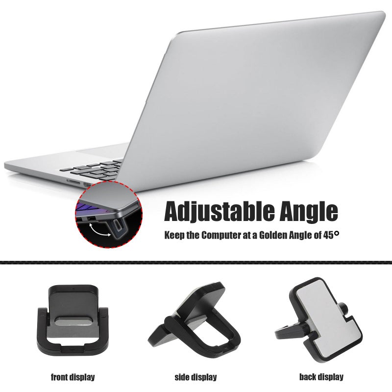Invisible Laptop Stand 4pcs Portable ABS Foot Black Lightweight for Desk Cooling Office Travel - Image 4