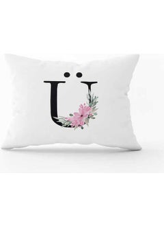 Cango Home Pink Flowers and Black Letters Double Sided Digital Printed Throw Pillow COVER-HRF04-UU-3550 