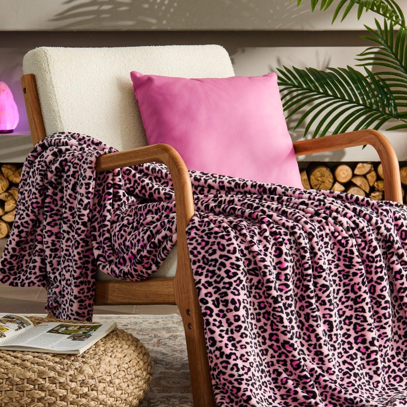 BEDELITE Pink Leopard Twin Size Blanket - Soft & Cozy Cheetah Blanket for Couch  Bed & Sofa  Lightweight Fleece Animal Print Decor  60""x 80""  Pink - Image 1
