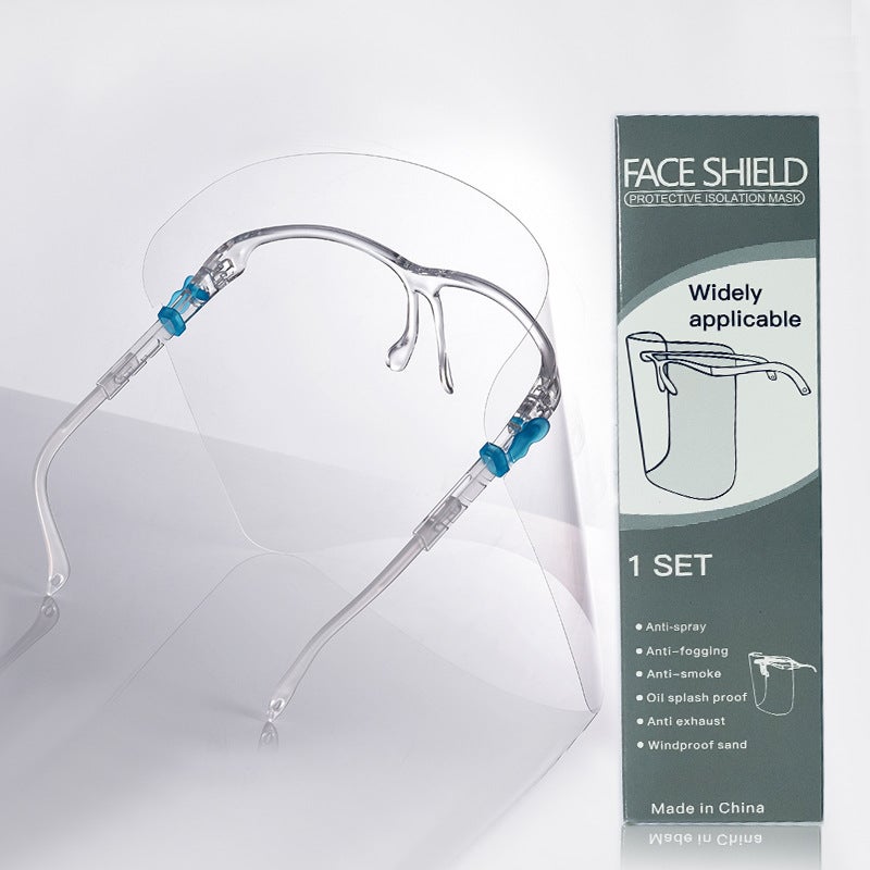 Generic Transparent Plastic Pet Dental Eyewear Frame Safety Goggles Anti Fog Splash Proof Smoke Proof Adjustable Head Mounted Protection White telescopic leg 1 rack 1 screen with color box 