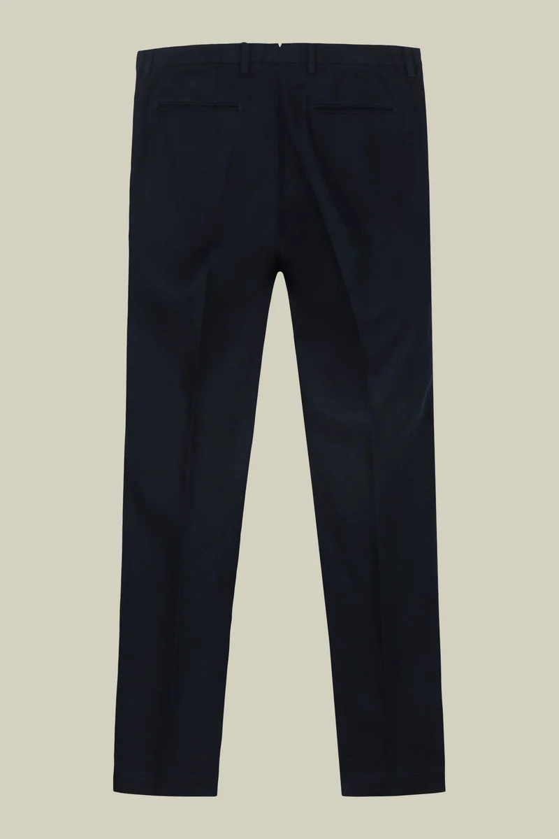 Doppelganger Blue Men's trousers with two small pleats and concealed button - DK Blue for Men | Best Price UAE