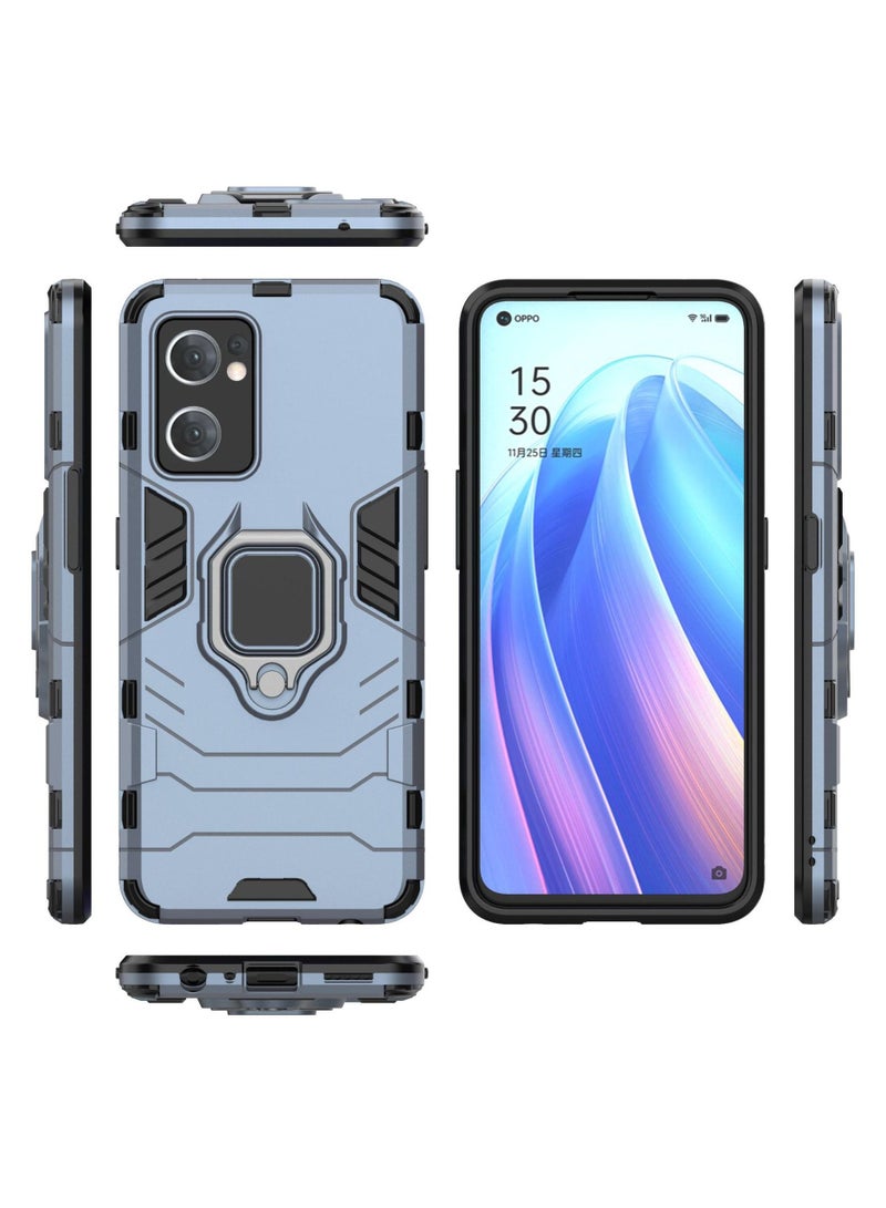 Blue protective cover with ring bracket For Oppo - Image 2