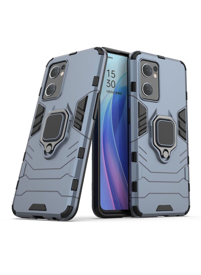 Blue protective cover with ring bracket For Oppo - Image 1