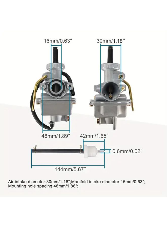 استبدال المكربن PZ16 16mm لـ 50cc 70cc 90cc سيارات ATV دراجات ترابية سيارات جولف عالية الطاقة سهلة التركيب متينة تحسين أداء الدراجة النارية ATV تصميم وظيفي - Image 2