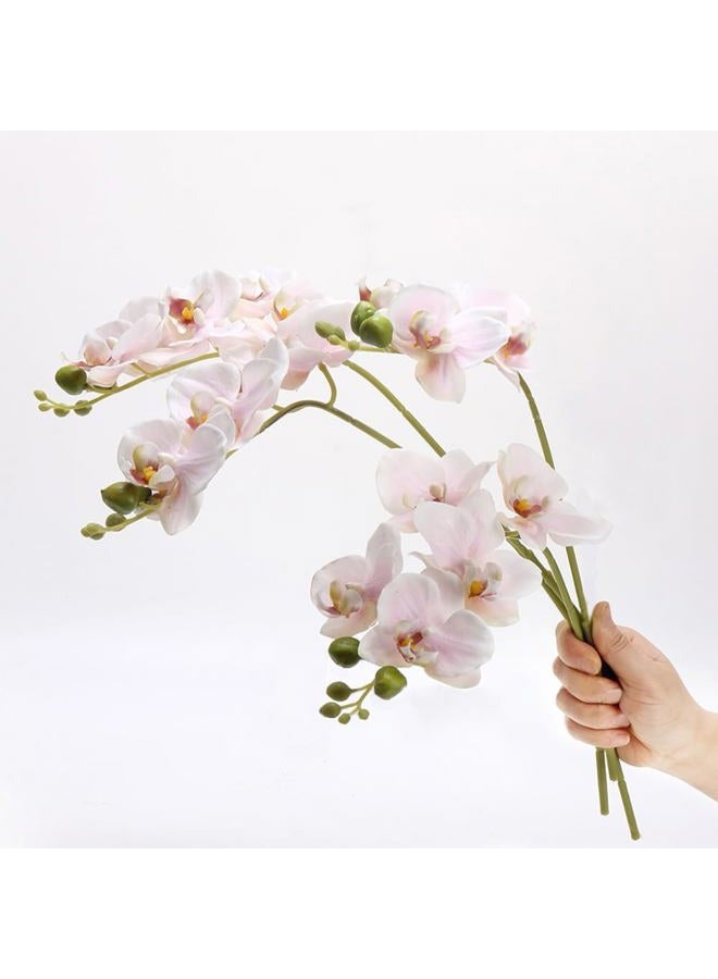 Dodxiaobeul CURTEK 4-Pack Artificial Flowers Real Touch Latex Phalaenopsis 17.7inch Artificial Orchid Stem Bouquets for Wedding Party Home Garden Decor,Light Pink - Image 1