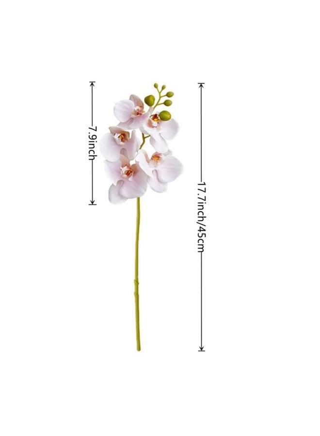 Dodxiaobeul CURTEK 4-Pack Artificial Flowers Real Touch Latex Phalaenopsis 17.7inch Artificial Orchid Stem Bouquets for Wedding Party Home Garden Decor,Light Pink - Image 5