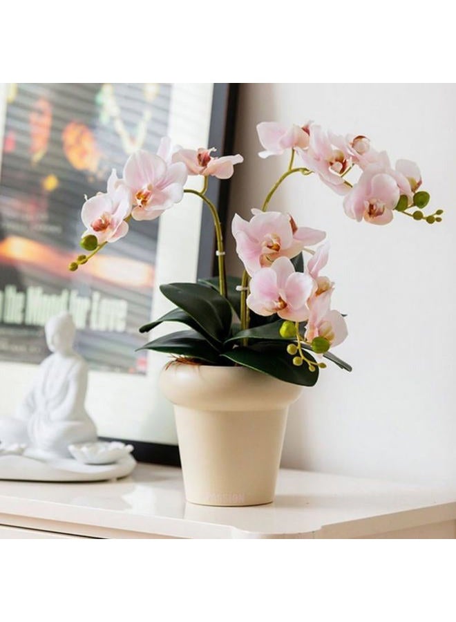 Dodxiaobeul CURTEK 4-Pack Artificial Flowers Real Touch Latex Phalaenopsis 17.7inch Artificial Orchid Stem Bouquets for Wedding Party Home Garden Decor,Light Pink - Image 4