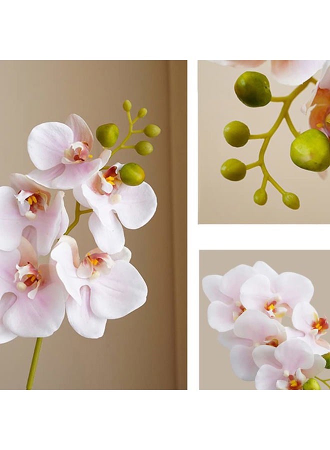 Dodxiaobeul CURTEK 4-Pack Artificial Flowers Real Touch Latex Phalaenopsis 17.7inch Artificial Orchid Stem Bouquets for Wedding Party Home Garden Decor,Light Pink - Image 2
