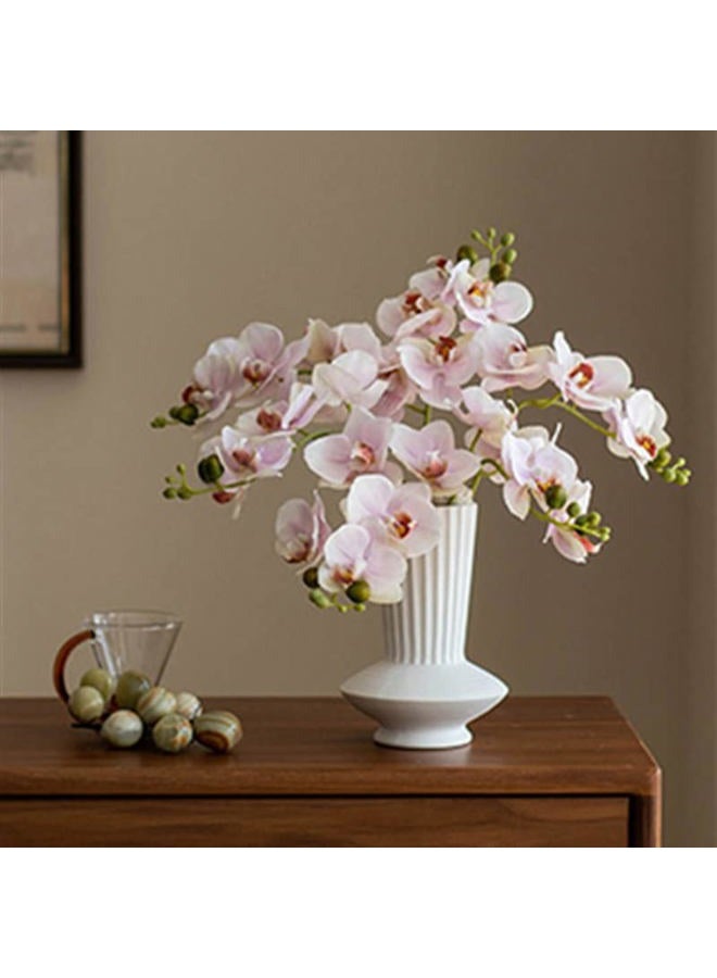 Dodxiaobeul CURTEK 4-Pack Artificial Flowers Real Touch Latex Phalaenopsis 17.7inch Artificial Orchid Stem Bouquets for Wedding Party Home Garden Decor,Light Pink - Image 3