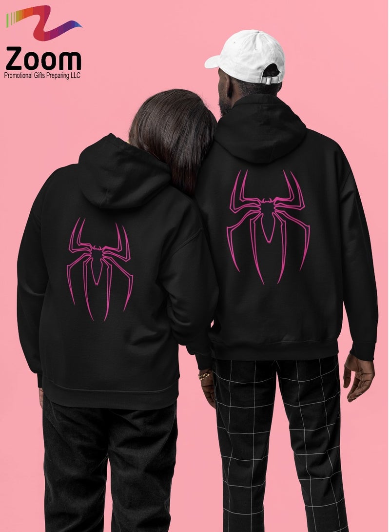 ZOOM Pink Spider Back Couple Hoodies 