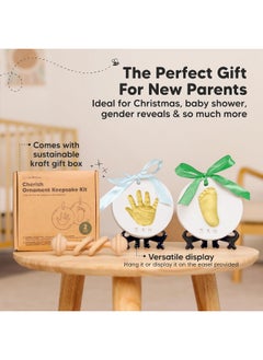 KeaBabies KeaBabies Baby Hand and Footprint Kit - Personalized Baby First Christmas Ornament, Baby Footprint Kit for Toddlers, Baby Keepsake Handprint Ornament Making Kit, for Newborns  - Image 5