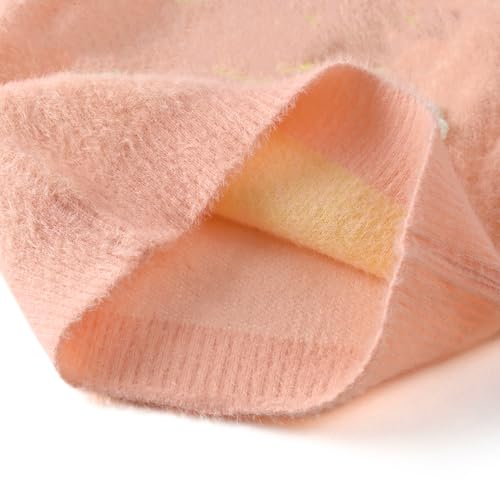 Bold N Elegant Girls Flower Basket Woolen Warm Party Kids Sweater Pullover | Soft Fuzzy Knit Pullover Sweater Winter Jumper for Baby Girls Upto 6 Years Peach - Image 4