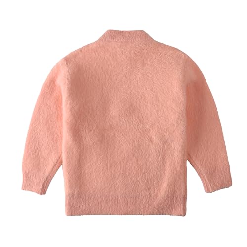 Bold N Elegant Girls Flower Basket Woolen Warm Party Kids Sweater Pullover | Soft Fuzzy Knit Pullover Sweater Winter Jumper for Baby Girls Upto 6 Years Peach - Image 5