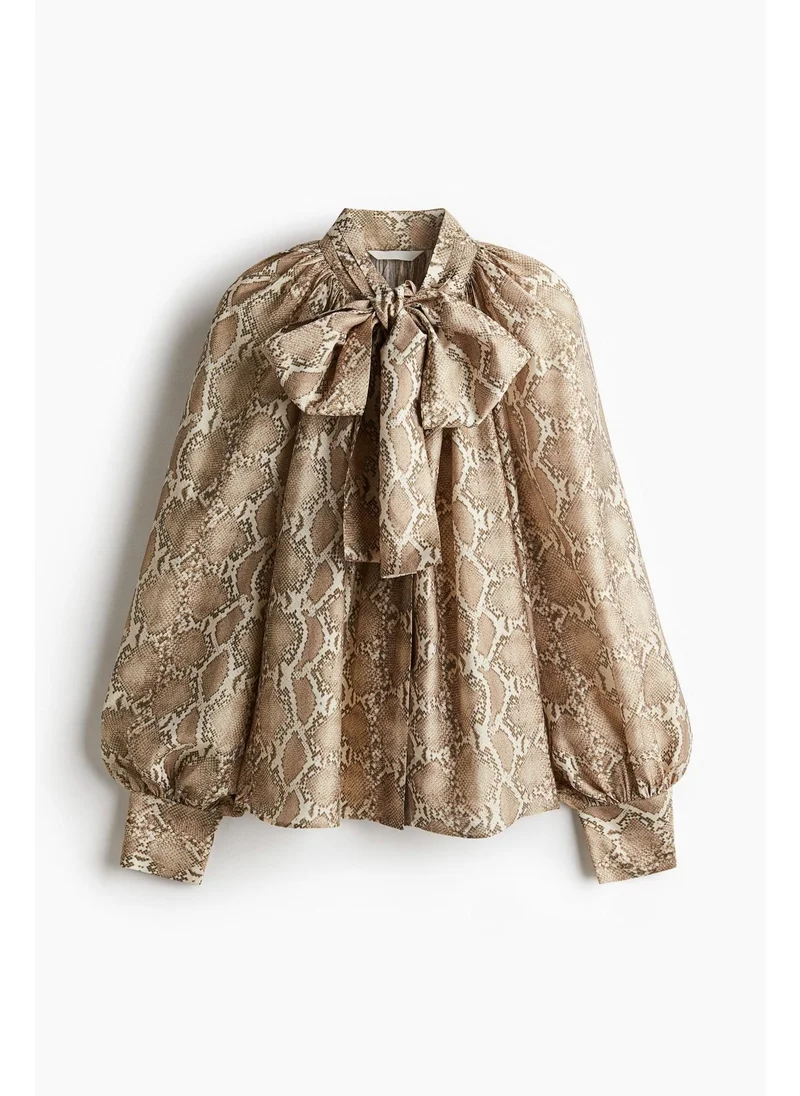 H&M Tie-neck blouse