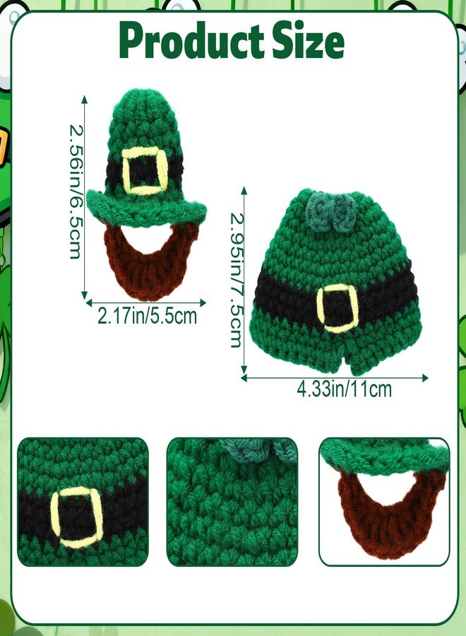 Sinbana St. Patrick's Desk Goose Outfit Including Hat & Clothes, Clover Theme Funny Mini Desk Goose Costume, St Patrick Geese Clothing Accessories Decor for 7 Inch Desktop Geese - Image 2