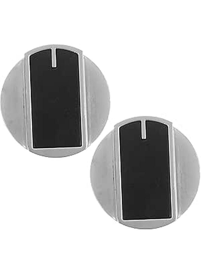 Universal Black Gas Stove Knobs Replacement Set Metal Burner Control Knobs Easy Installation - Image 1