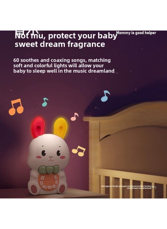 Children's Story Machine Nursery Rhyme Player Baby Early Education Machine Baby Music Enlightenment Toy Educational Infant Singing-Memory Capacity:[rechargeable Version] Cute Rabbit Story Machine + [biteable] Sliding Soft Rubber Car  - Image 3