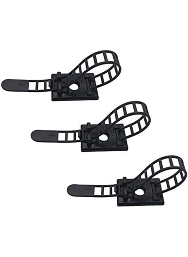 إيروريكس 20 قطعة من مشابك الكابلات وربطات الكابلات اللاصقة وربطات الكابلات النايلون القابلة للتعديل ومشابك الكابلات اللاصقة مع حامل لولبي اختياري لإدارة السلك - Image 1